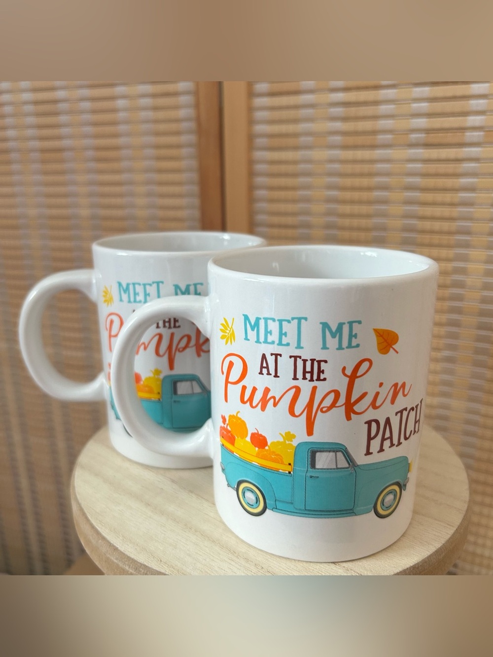 New Set of 2 Fall Pumpkin Patch Mugs